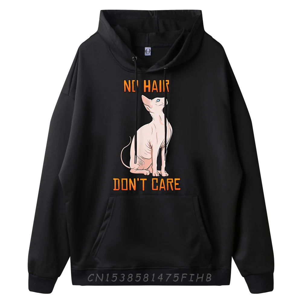 Cute Hairless Sphynx CaHoodies No Hair Don it Care Mens Clothing 2024 Winter Shirts HOLIDAYS