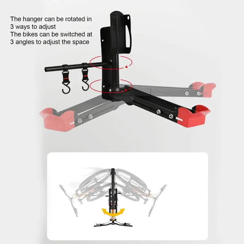 Cycle Wall Rack No-Lifting Indoor Cycle Hanger Wall-Mounted Indoor Cycle Hanger Vertical Garage Cycle Hanger Folding With Hooks