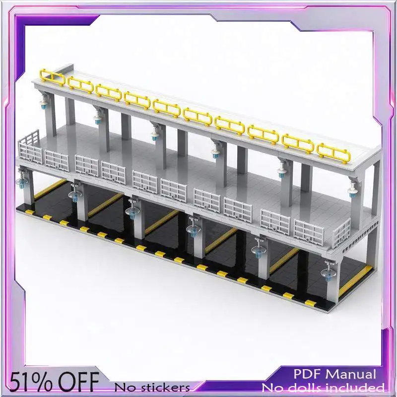 1176PCS Modern City Parking Garage Model Building Blocks Multi Level Car Park Structure Assembly DIY Creative Collection Gift