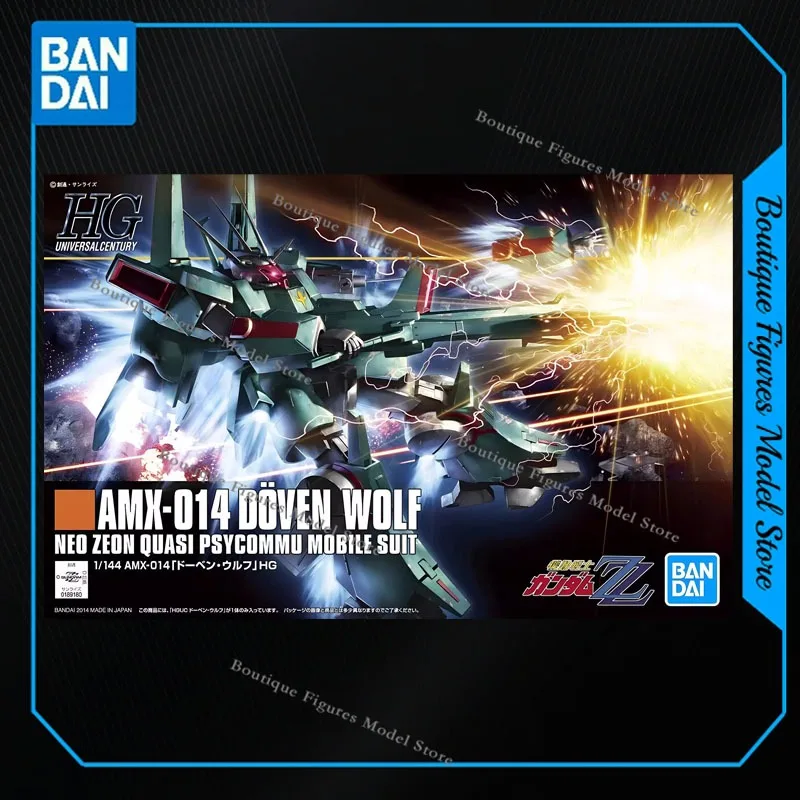 반다이 오리지널 정품 HG 1/144 건담 AMX-014 도벤 울프 액션 애니메이션 피규어 장난감 소년 어린이 선물 조립 모델 장식품