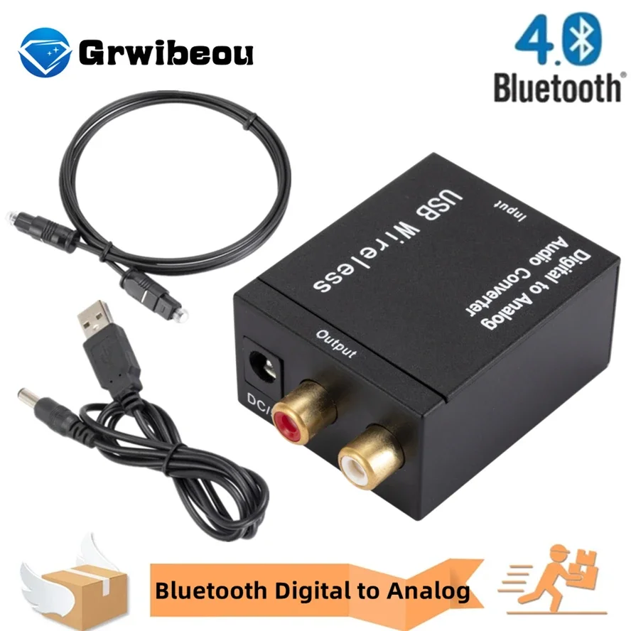 Digital To Analog Audio Converter 3.5mm With Bluetooth Suitable For TV Audio Digital Coaxial Fiber Optic Analog Output Converter