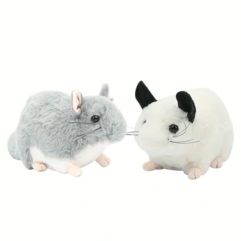 25cm/9.84in Realistic Chinchilla Mouse Animal Plush Stuffed Doll Kids Toy Home Desktop Decor Stuffed Plush Animals For kids Gift