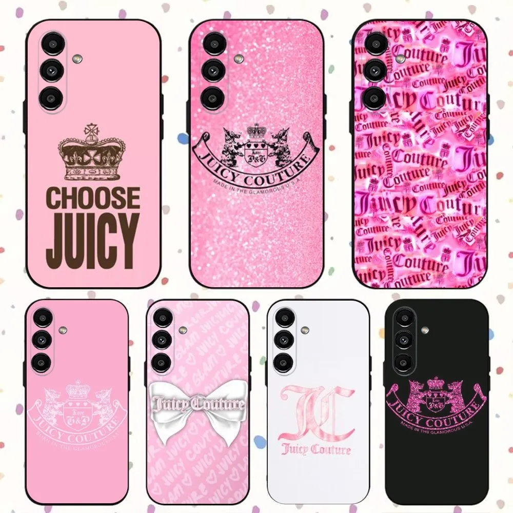 Juicy C-Couture   Phone Case For Samsung S24,S21,S22,S23,S30,Ultra,S20,Plus,Fe,Lite,Note,10,9,5G Black Soft Cover