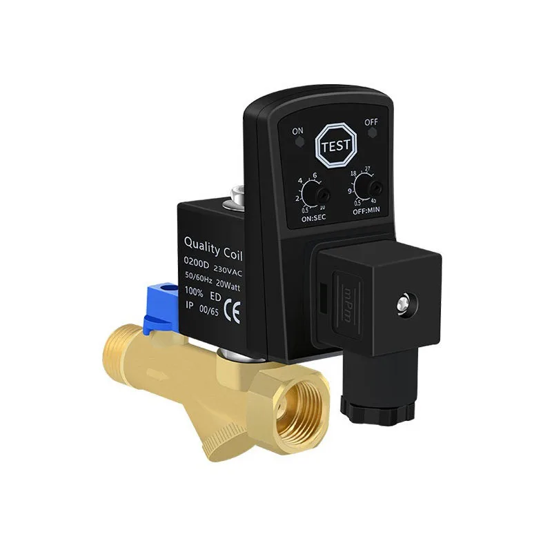 Brass timing solenoid valve air compressor, refrigerated dryer, drain valve 1/2 