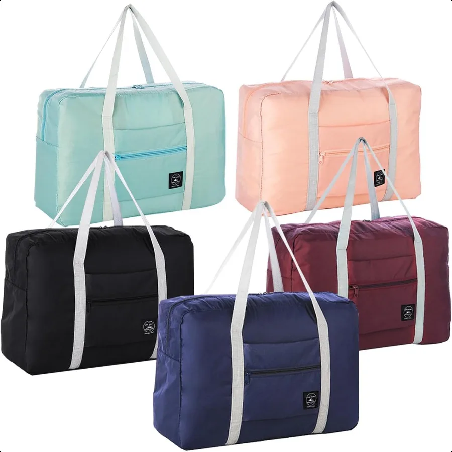 

Travel Bag 5Packes Carry on Lage Foldable Duffel Bag Sports Gym Bag Weekender Overnight Bag Water Resistant Nylon Travel Duffel