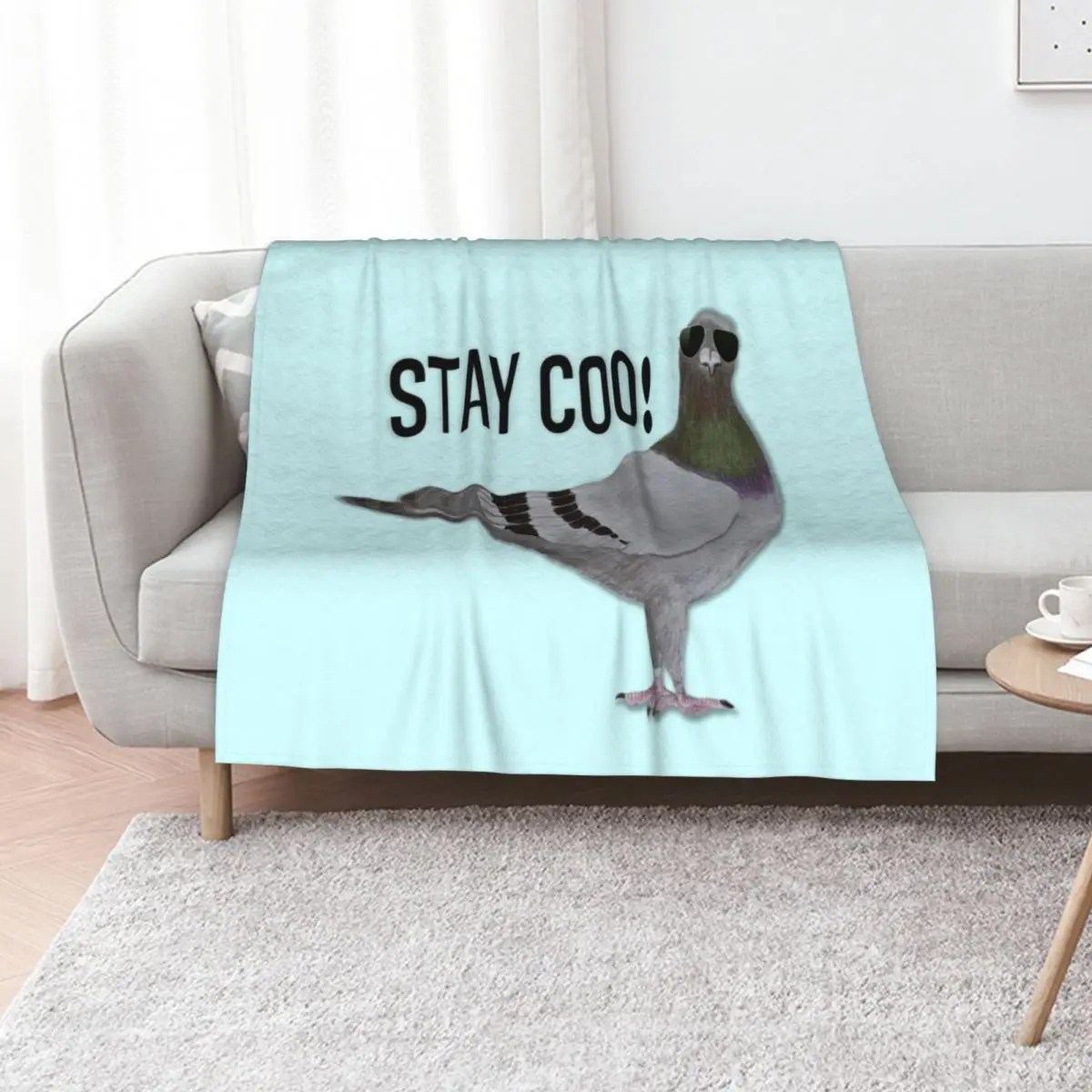 Stay Coo, Pigeon Throw Blanket Bed Fashionable Travel halloween Soft Beds decorative Winter beds Blankets
