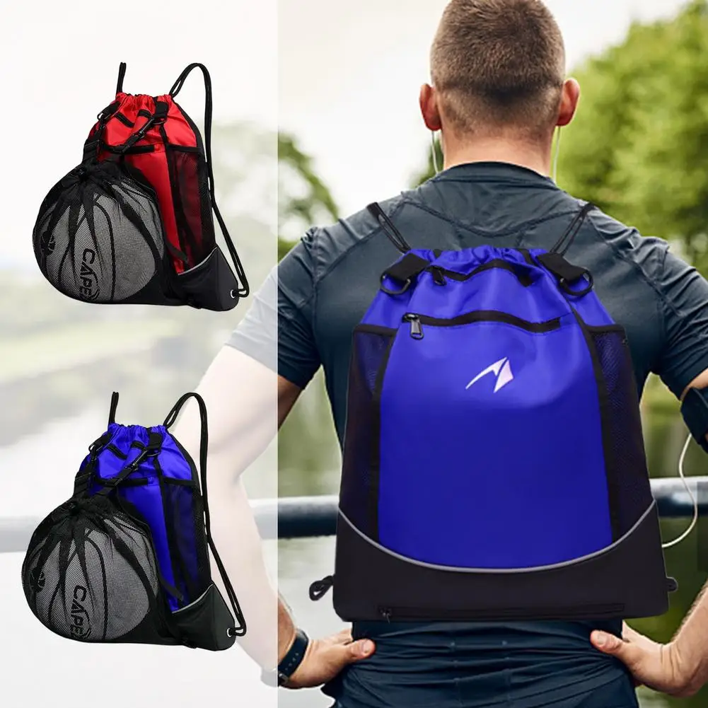 

Drawstring Portable Basketball Backpack Mesh Bag Football Soccer Volleyball Ball Storage Bags Outdoor Sports Traveling Gym Yoga