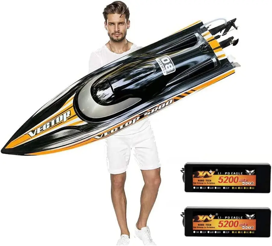 Big Boat 31.5 inch (About 80.0 cm) Large Remote Control Speed Boat for Adults Brushless Motor 70 km/h 5200mAh Dual Battery Power