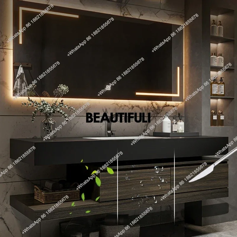 

RR Mdf Washbasin Cabinet Drawer Bathroom Kit With Mirrors Furniture Column Narrow Storage Corner Closed Toilet Locker casa arred