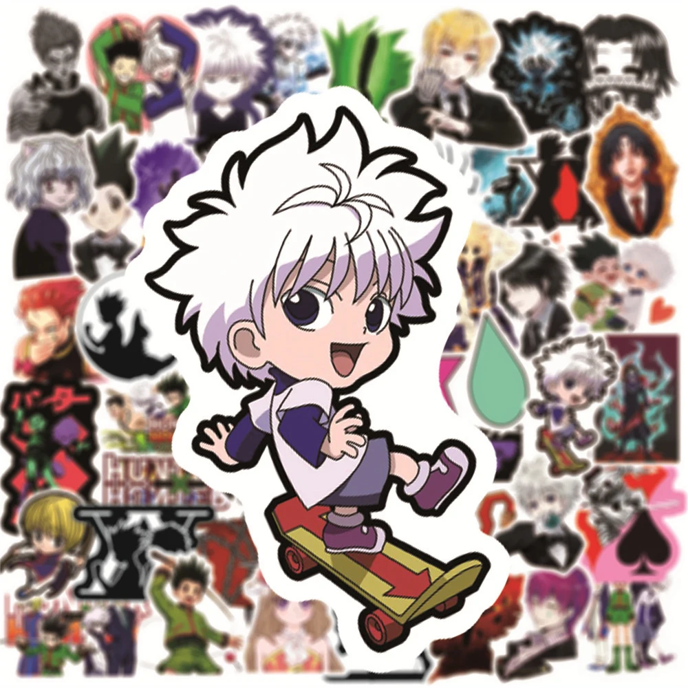 10/30/50 pçs gon caçador anime adesivos legal killua kurapika adesivo skate portátil parede bicicleta à prova dwaterproof água pitou decalque brinquedo