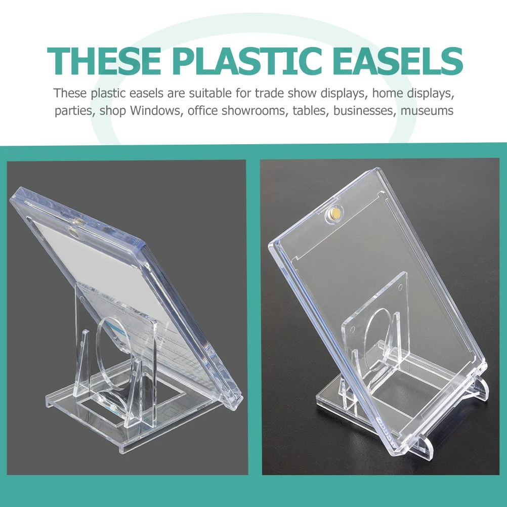 6Pcs Plastic Card Stand Display Rack for Pictures Plates Collectibles Home Office Plastic Card Stand Dish Display Stands