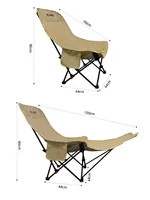 Portable Folding Chair Folding Recliner Curved Headrest Comfort Experience Easy Storage Lunch Foldable Recliner With Leg Rests 6