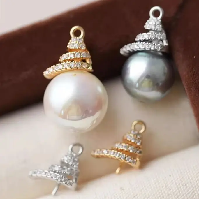 

2 шт. конический циркон DIY аксессуар ручной работы 8,3x8,2 мм с медным покрытием из настоящего золота с игривыми выдолбленными нитками для ювелирных изделий