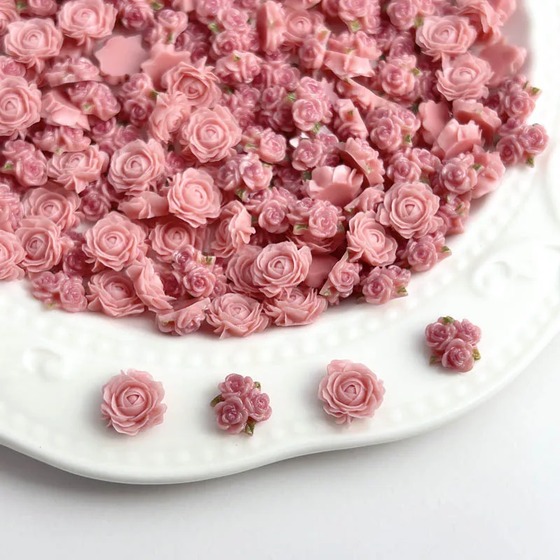 50pcs 무작위 혼합 수지 네일 매력 장미 꽃 네일 아트 장식 액세서리 매니큐어 DIY 공예