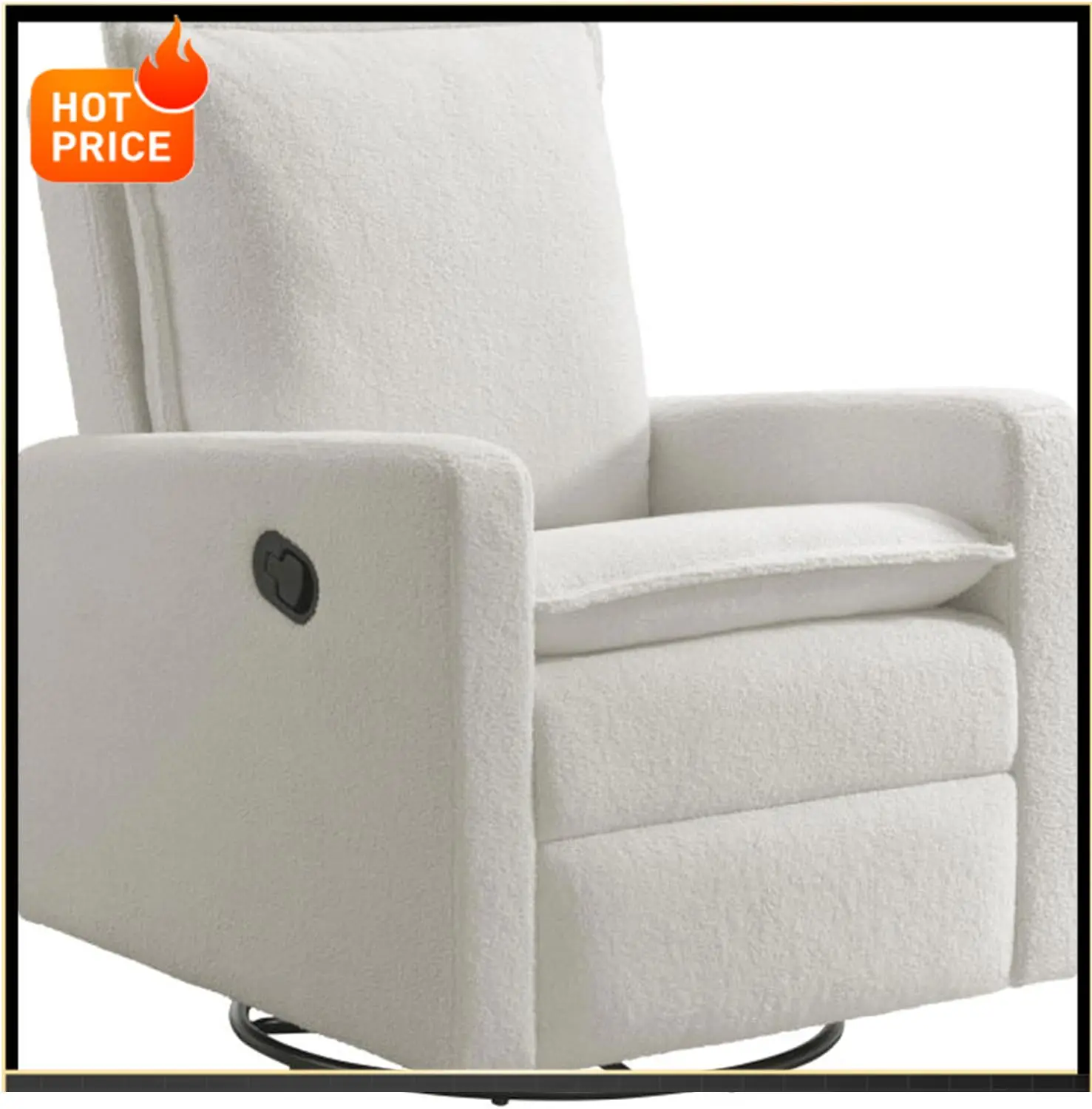 

Бестселлер: Кресло-качалка Uptown с ручным механизмом, обитое тканью, с функцией раскладывания на 360 градусов ° Поворотное кресло для детской и гостиной – Букле, белый цвет