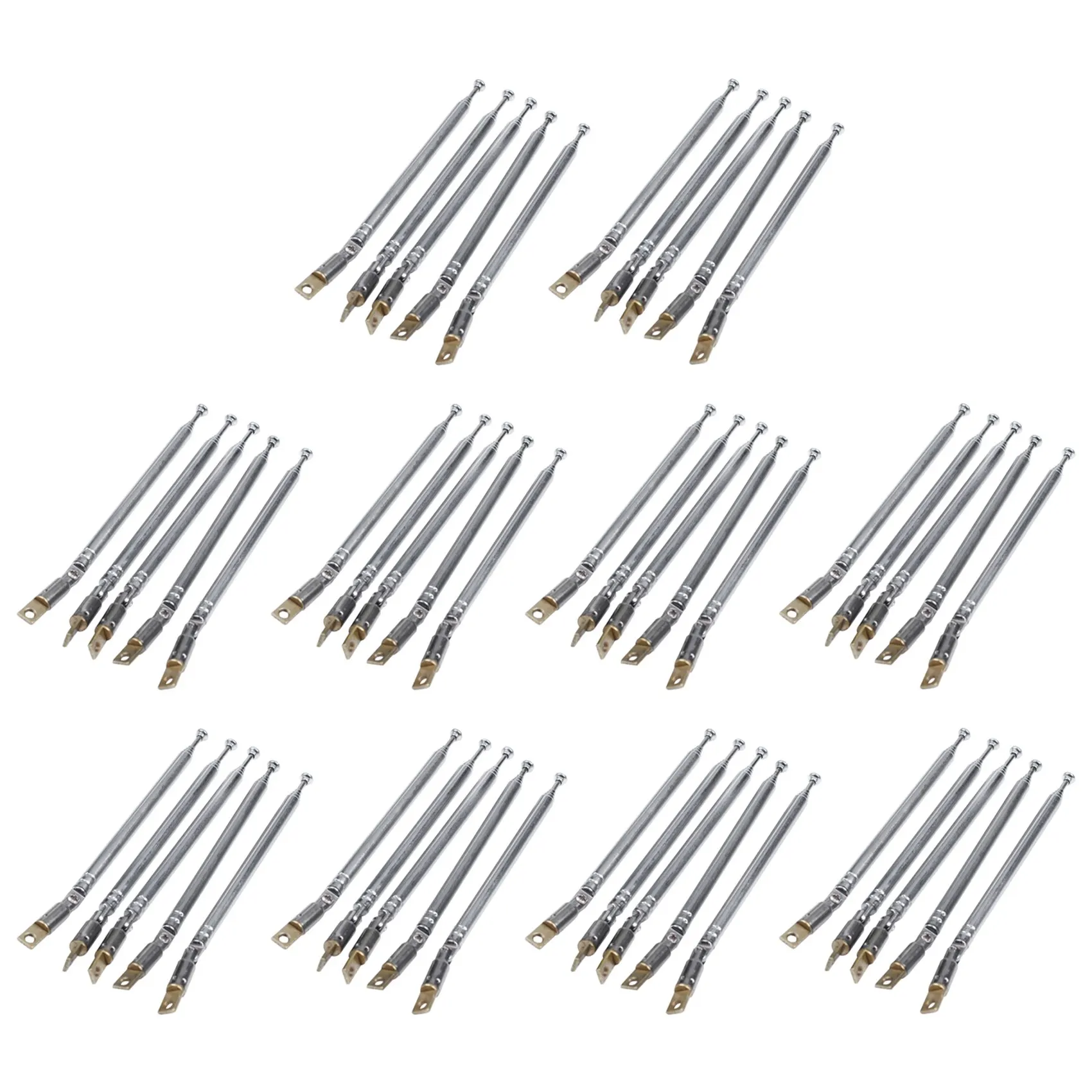 ABRI-50 Pcs 32Cm Length 5 Section Telescopic AM FM Radio Antenna 180 Degree