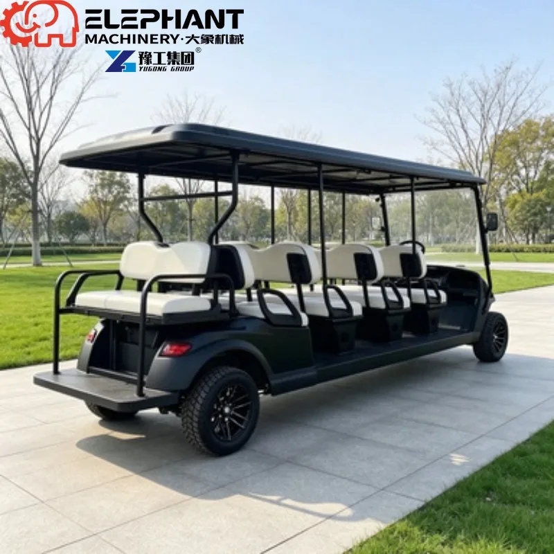 Electric Golf Cart, 8 Seater Heavy Duty Reinforced Frame Hydraulic Disc Brake Long Distance Sightseeing Cart