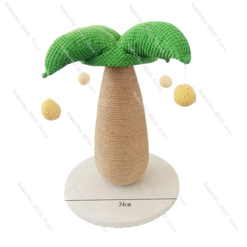 Sturdy Palm Tree Cat Scratching Post No-Shedding Natural Sisal Durable Large Pet Activity Center For Indoor Cats Kitten Climbing