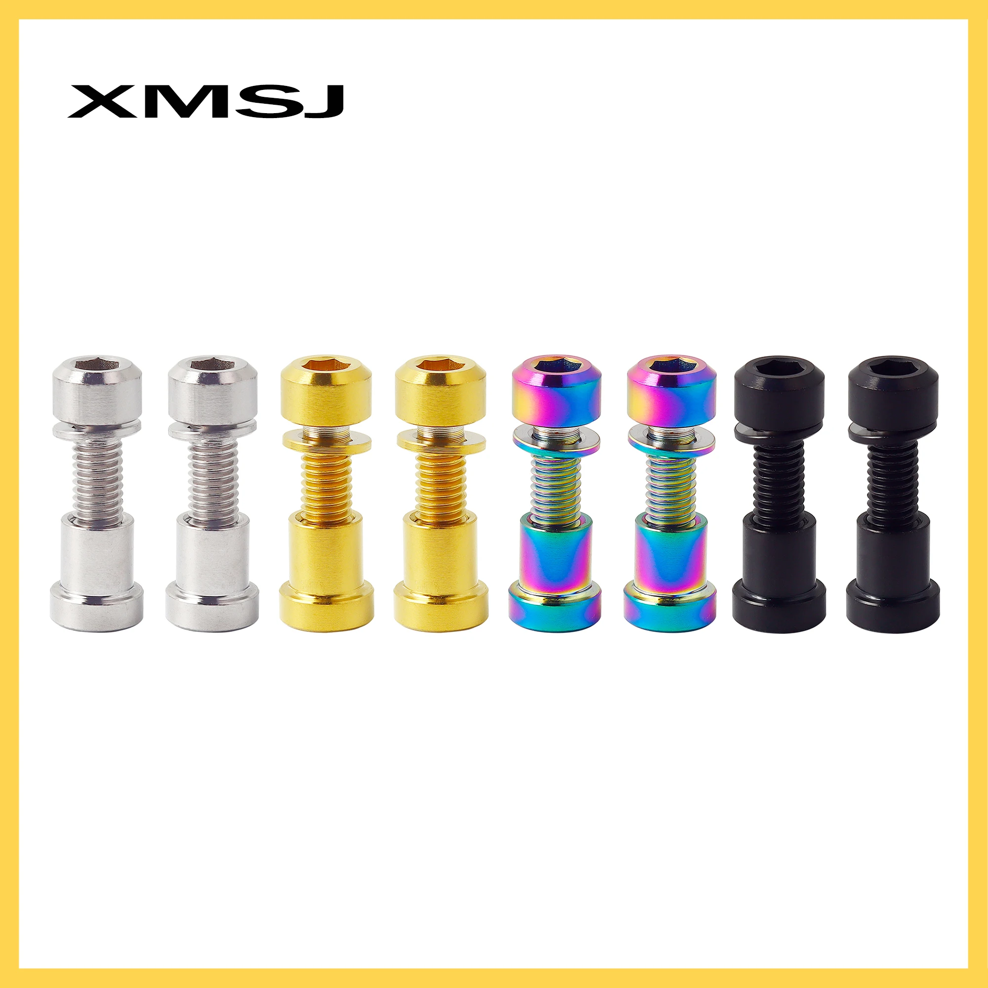 XMSJ Bicycle Stem Bolt Nut Handlebar Titanium Bolt M5x16 18 20mm Handlebar Stem Rear Lock Screw Fastener Front Fork Fastener