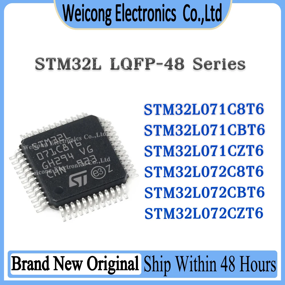 

New STM32L071 STM32L072 STM32L071C8T6 STM32L071CBT6 STM32L071CZT6 STM32L072C8T6 STM32L072CBT6 STM32L072CZT6 IC MCU Chip LQFP-48