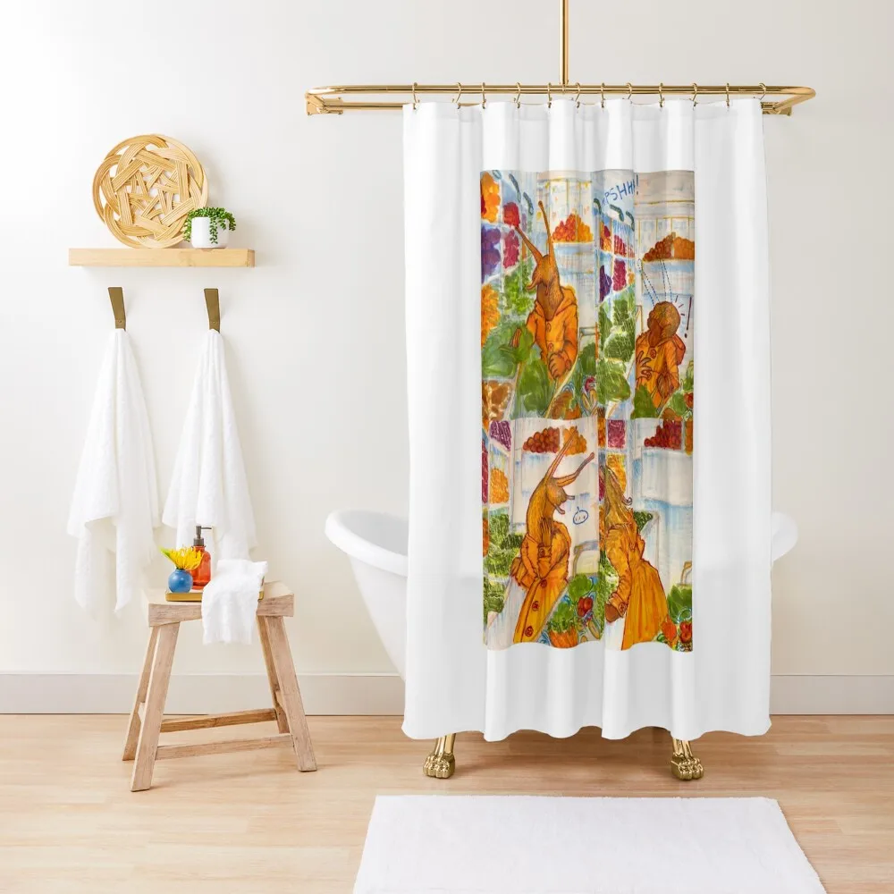 

Grocery Shopping Shower Curtain Anime Shower Luxury Bathroom Shower Set For Bathroom Curtain