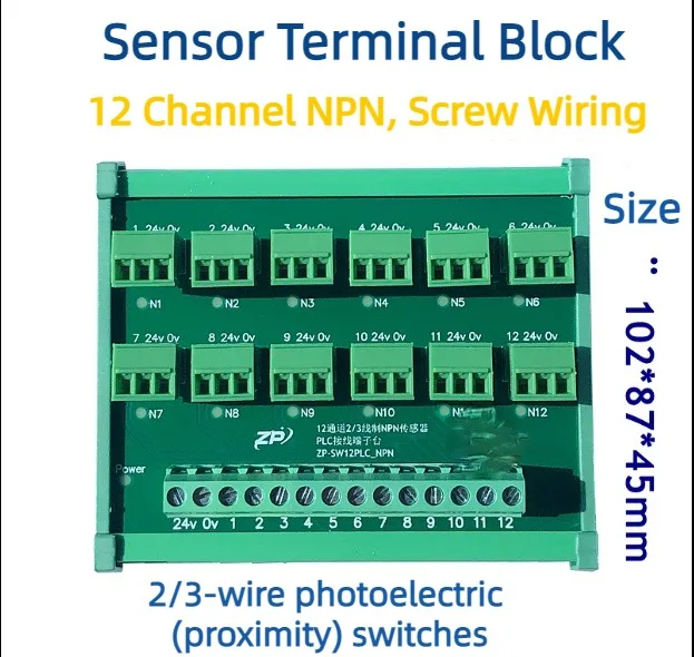 8 12 Channels 2 3-wire NPN PNP Sensor Terminal Block PLC Wiring Photoelectric Proximity Switch Sensor