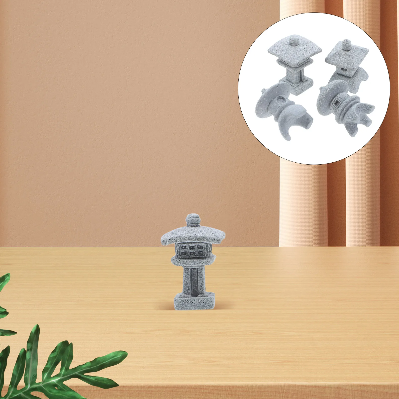 

4pcs Miniature Zen Garden Pavilion Ornament Micro Bonsai Landscape Prop For Fish Tank Aquarium Home Office Decor Mini