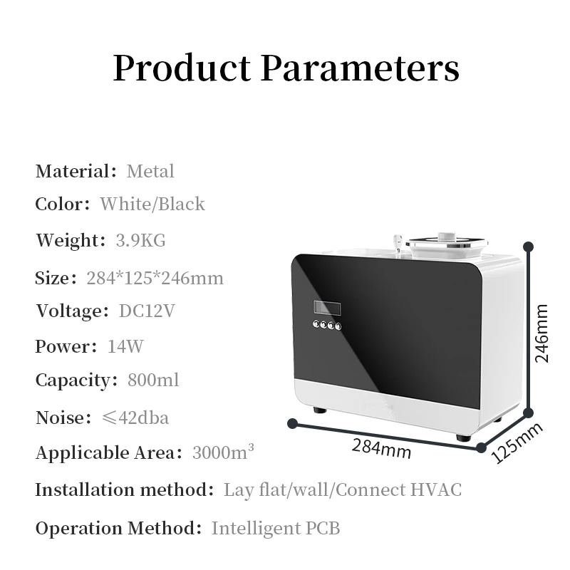 Аромадиффузор 800 м³, подключенный к бутылке с эфирным маслом HVAC, большая емкость мл, подходит для различных больших и маленьких мест