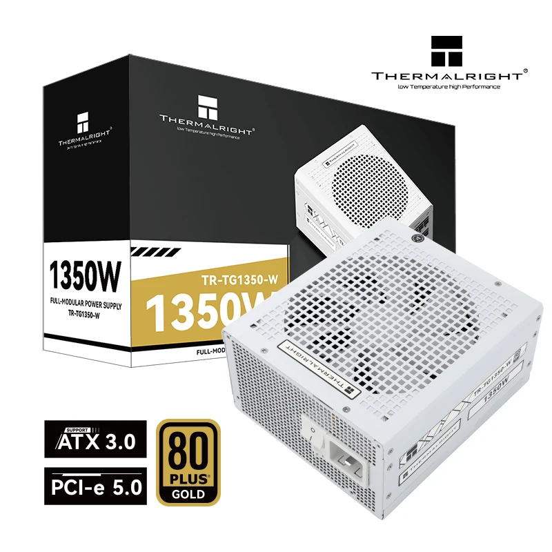 Thermalright TR-TG1350 White Computer case power supply，100-240V ATX3.0/PCI-e5.0 Gold Medal Fully Modular，Dual 12VHPWR interface