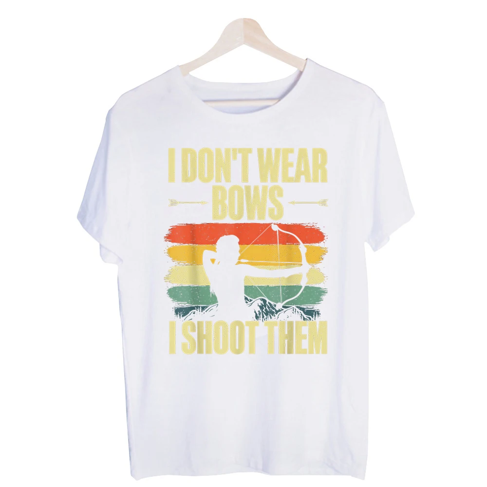 Women's Archery Slogan Graphic Tee, Vintage Style Short Sleeve T-Shirt for Outdoor Casual and Daily Wear