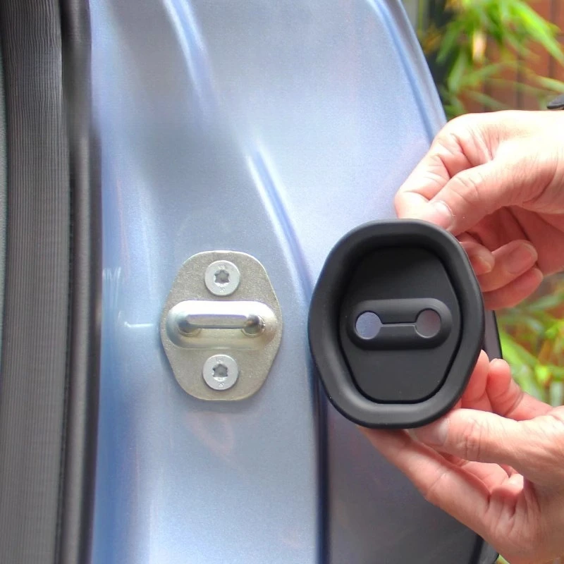 Silikondichtungen für Autotür-Stoßdämpfer, Türschloss-Schutzabdeckungen, rostfreie Hüllen für leise Flicken