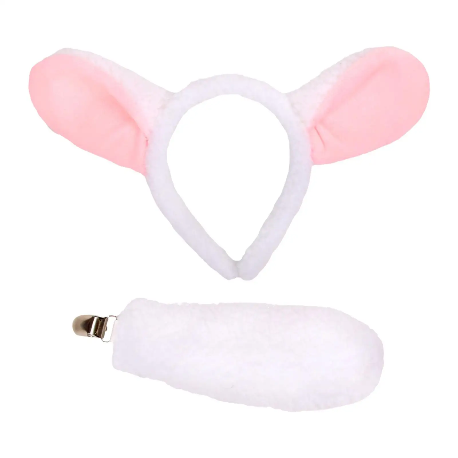 

Комплект с ушками животных и хвостом, повязка для волос, нарядное платье, головной убор, плюшевая повязка на голову с ушками для дня рождения, карнавала, женская вечеринка, сувениры, фестиваль