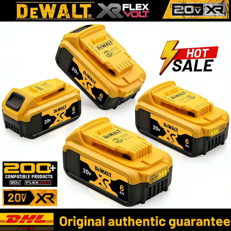

DeWALT Original Battery 20V/18V 6Ah 5Ah MAX FlexVolt for DCB606 DCB205 DCB206 DCB209 DCB182 Power Tool