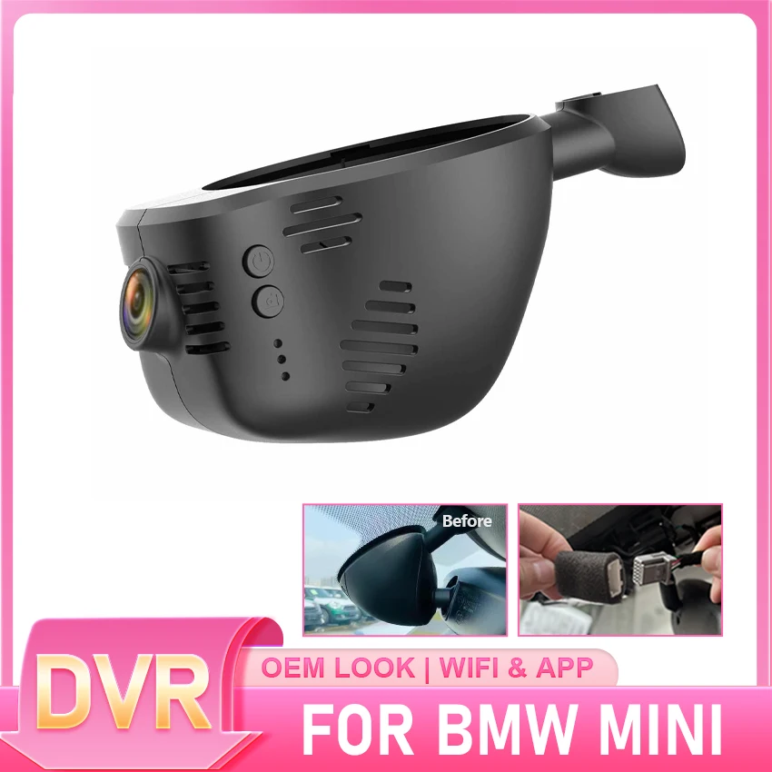 Plug and play Car DVR Wifi Video Recorder Dash Cam Camera For BMW Mini Cooper S F56 2014~2021 Night Vision Control Phone APP