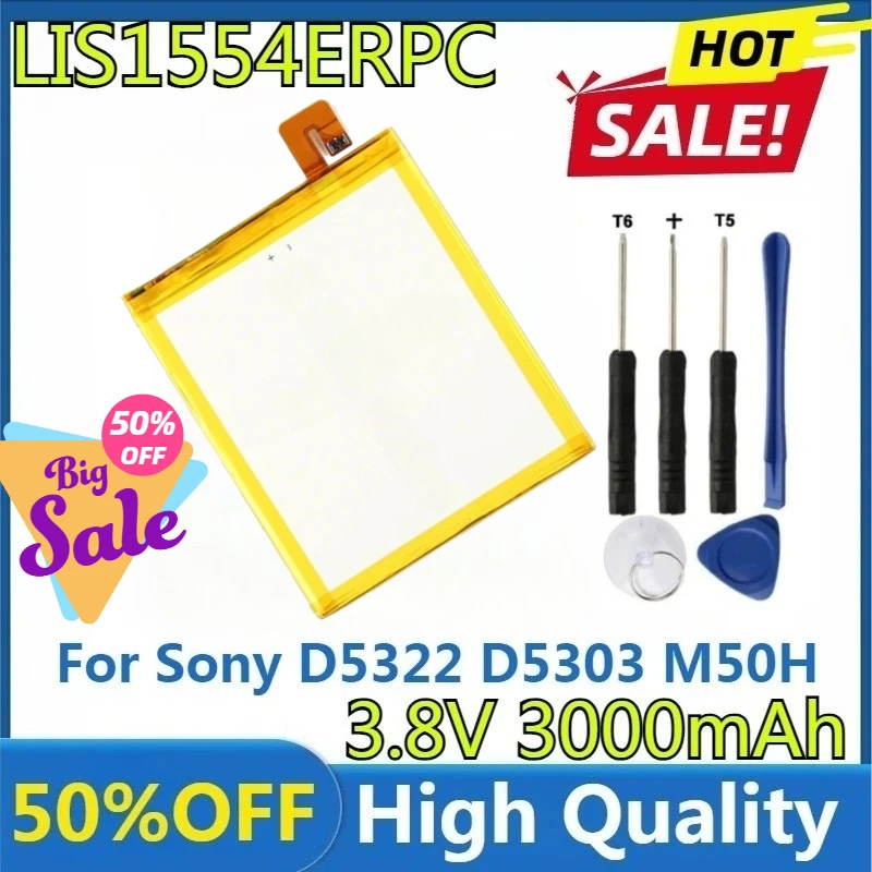 

New LIS1554ERPC High Quality Replaceable 4300mAh Battery for Sony Xperia T2 Ultra Dual D5322 D5316 XM50H XM50T D5303+ Free tools