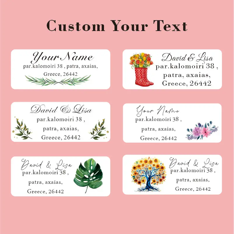 

Custom address stickers, suitable for diaries, floral designs, envelope labels, personalized household and office supplies