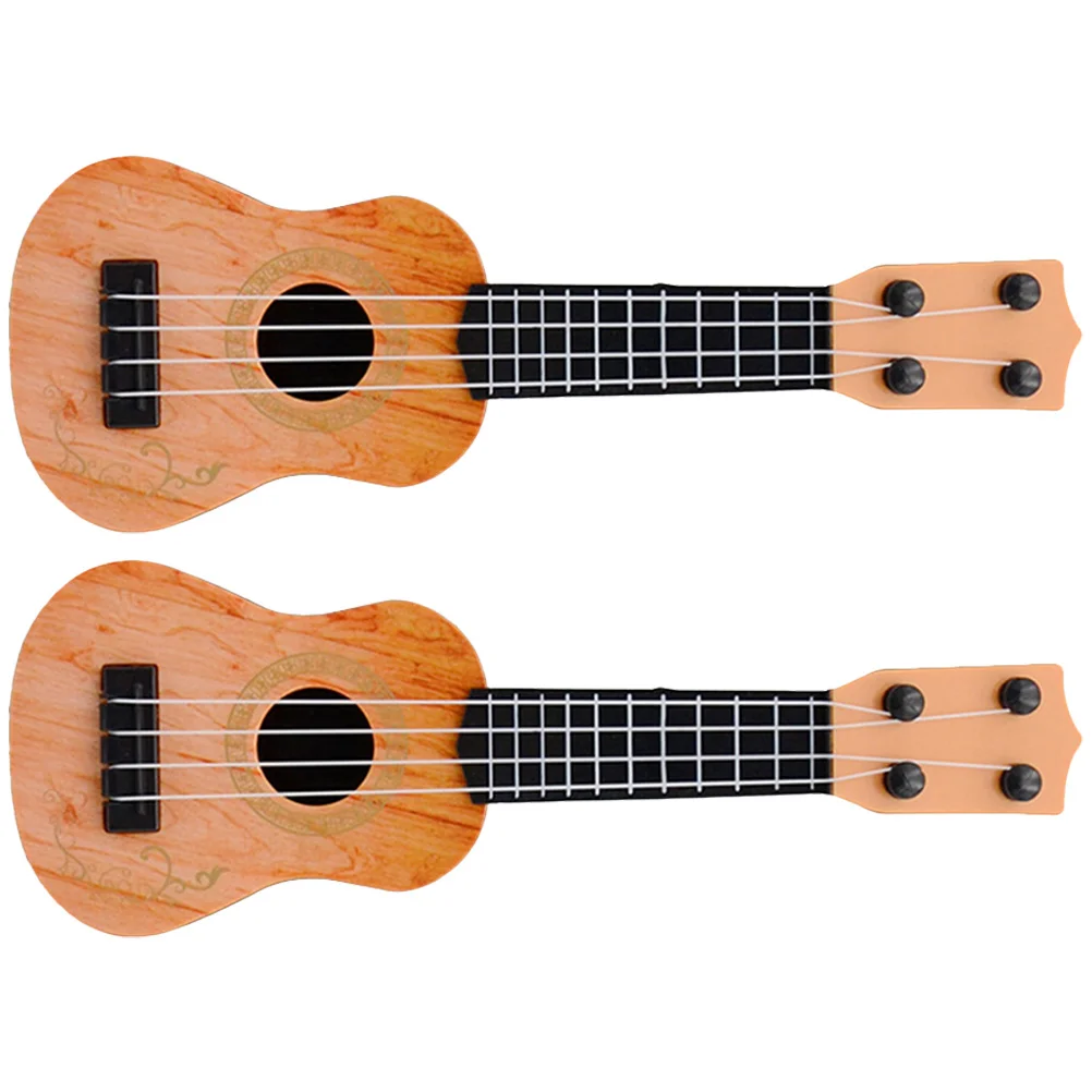 2 Pcs Mini Ukulele Musical Instrument Toys Early Education Ukuleles Kids Toddle Girls