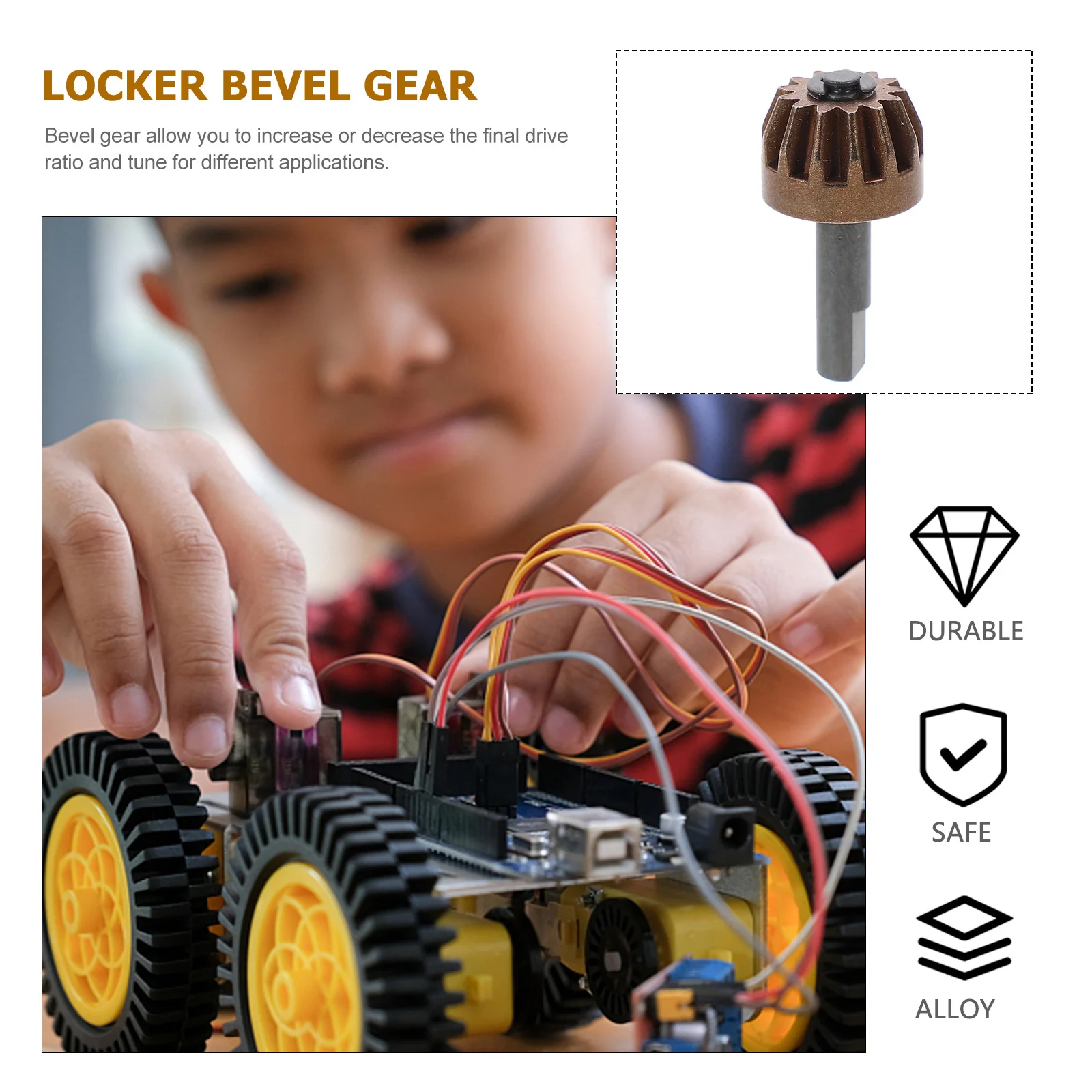 Durable Remote Control Car Differential Bevel Gear Reliable Alloy Wear Resistant Rust Proof Heavy Duty Front Diff Bevel Gear