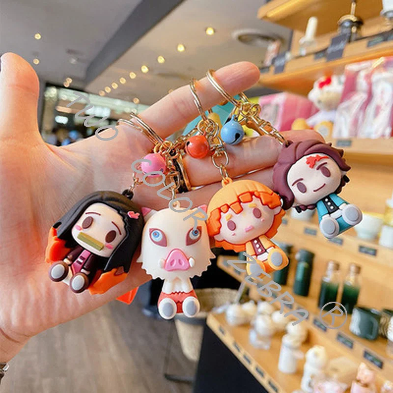 Kreskówka figurka Anime wisiorek Kamado Tanjirou Nezuko Agatsuma Zenitsu breloczek damski Dackpack wisiorek do samochodu breloczek