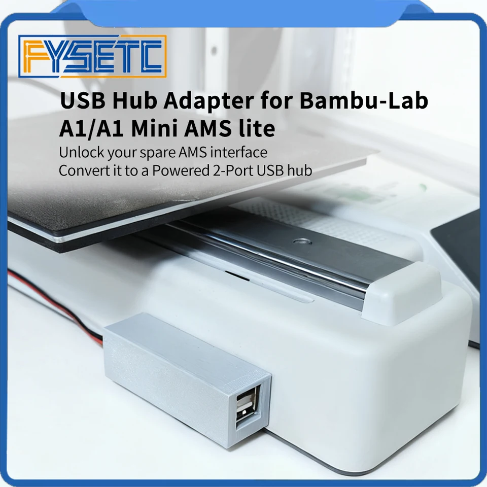 For Bambu A1/A1 Mini USB Hub Expand AMS lite Connection 2-Ports