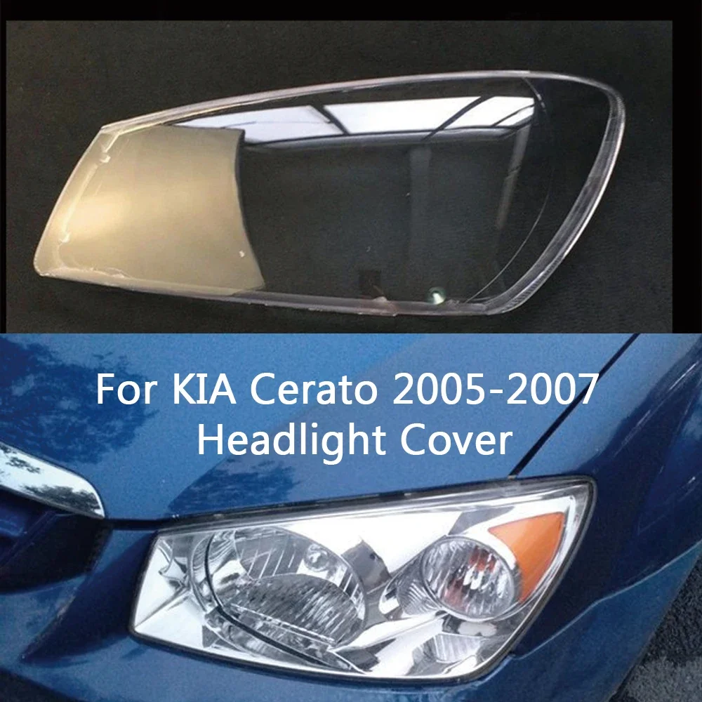 

HTTCY For Kia Cerato 2005 2006 2007 front Car Headlight Cover Lens Shell Lampcover Lampshade Headlamp Light mask