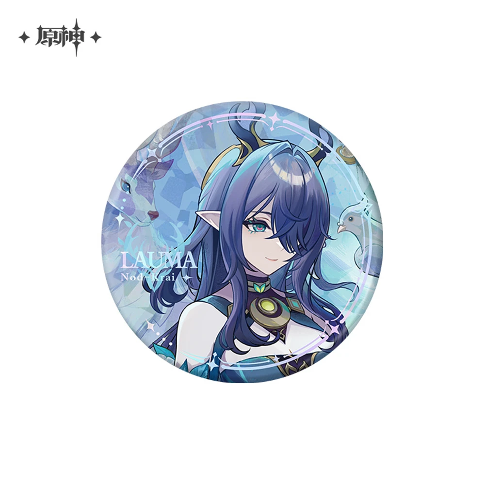 58mm Game Genshin Impact The Moon Leads Home Aino Lauma Flins Cosplay COSTUME Badge Pin SPTE Tinplate Brooch﻿ Prop Gilf