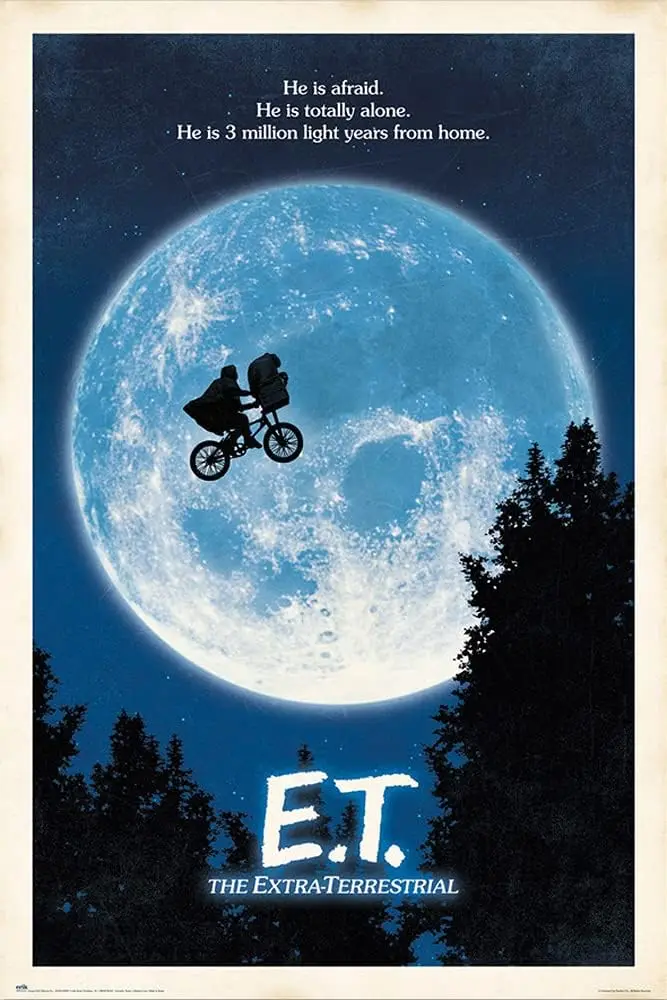 E.T. The Extra-Terrestrial - Movie Poster (Regular Style/Bicycle & Moon)TIN SIGN