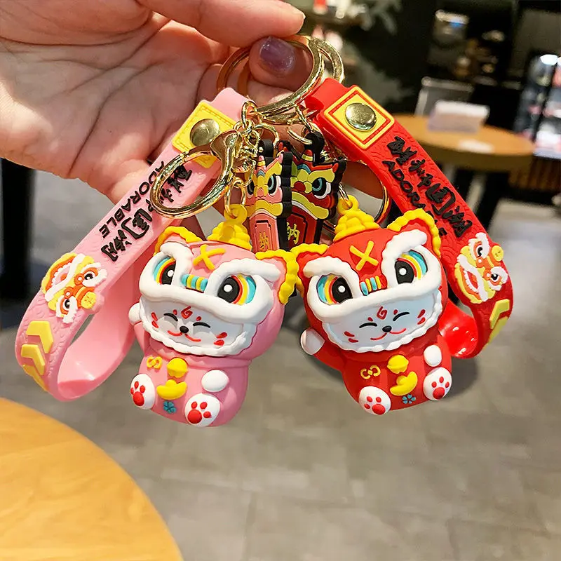 Chinese Style Keychain - Vintage Car Keys & Backpack Charm, Unisex Cute Accessory with Traditional Patterns (Trendy)