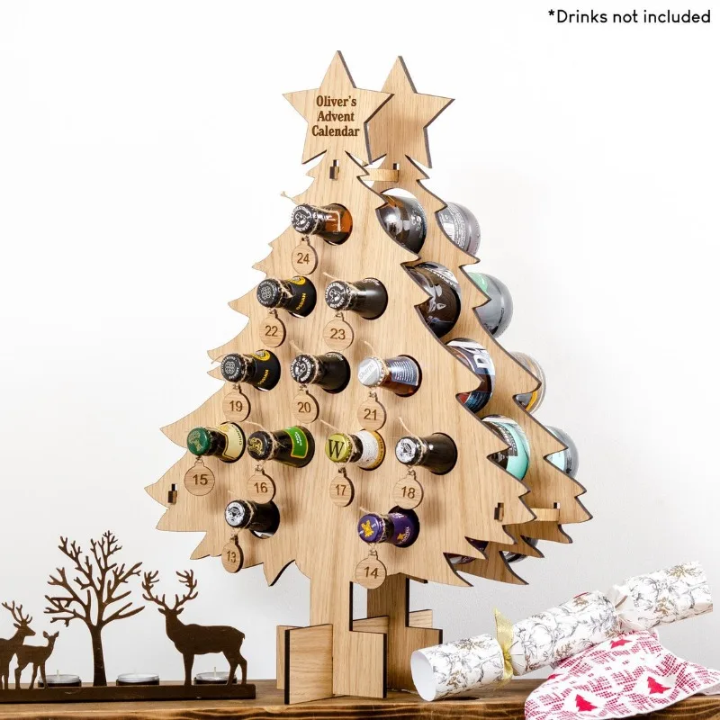 

Christmas Countdown Wine Rack, Christmas Tree Wine Bottle Placer