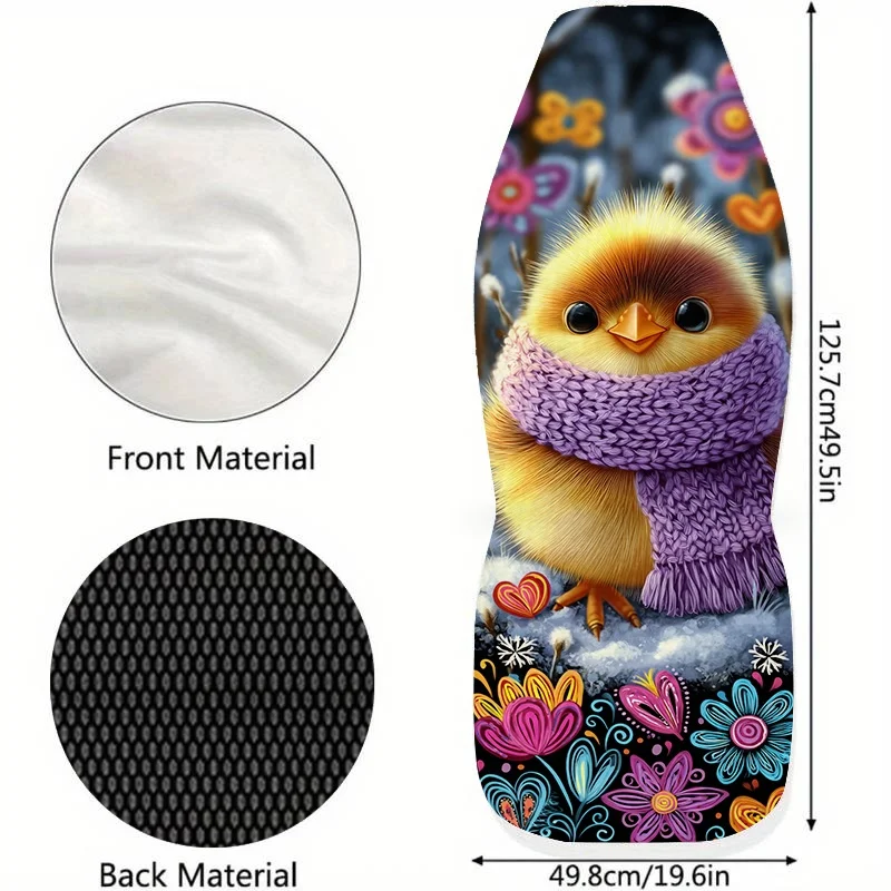 2pcs Cute Chicken Print Car Seat Covers, Easy-Clean Unisex Front Seat Protectors, Fashionable Car Accessories, All-Season Front