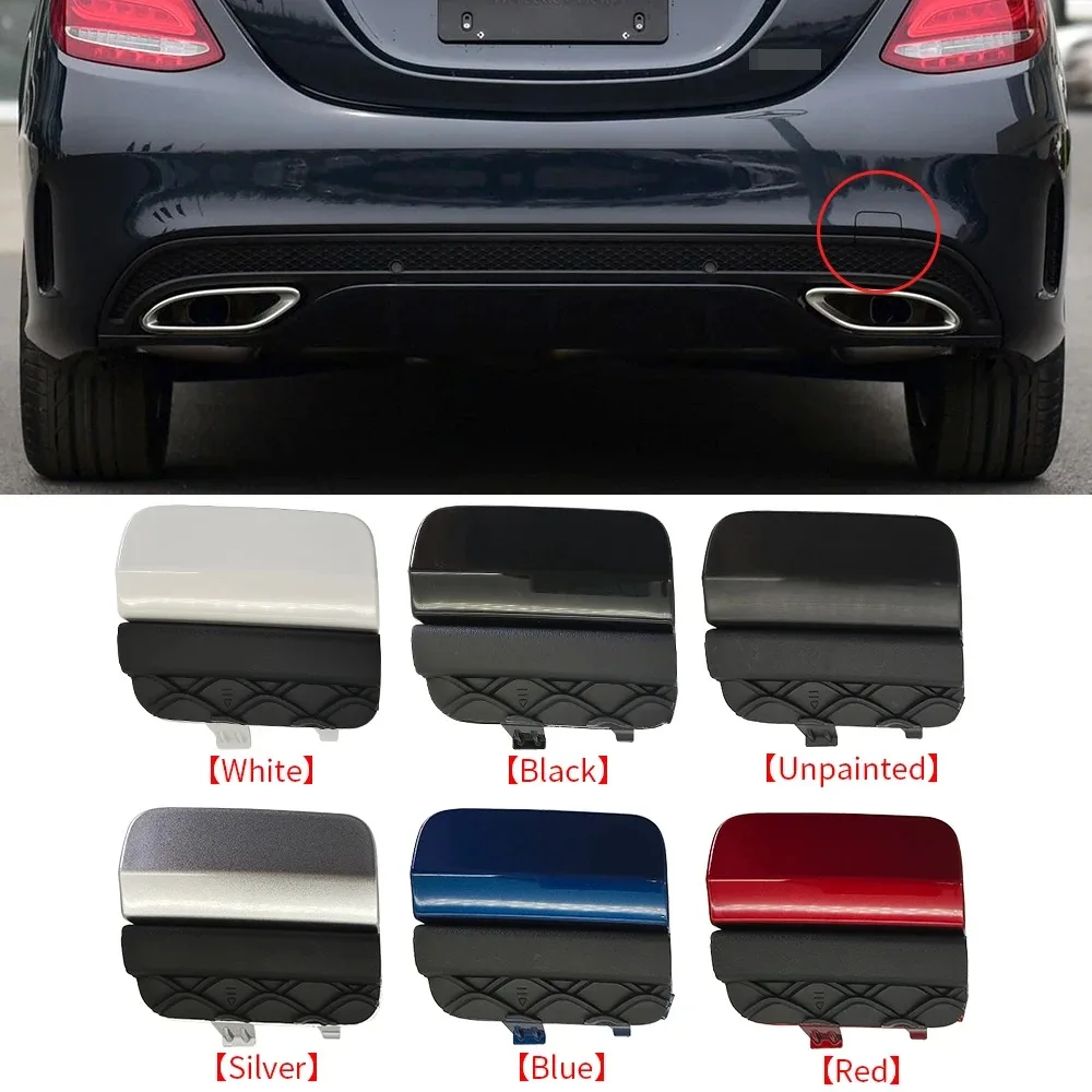 Car Rear Bumper Tow Hook Cover Cap For Mercedes Benz C Class W205 C180 C200 C220 C250 C300 2058850256 2015-2018  Black White Red