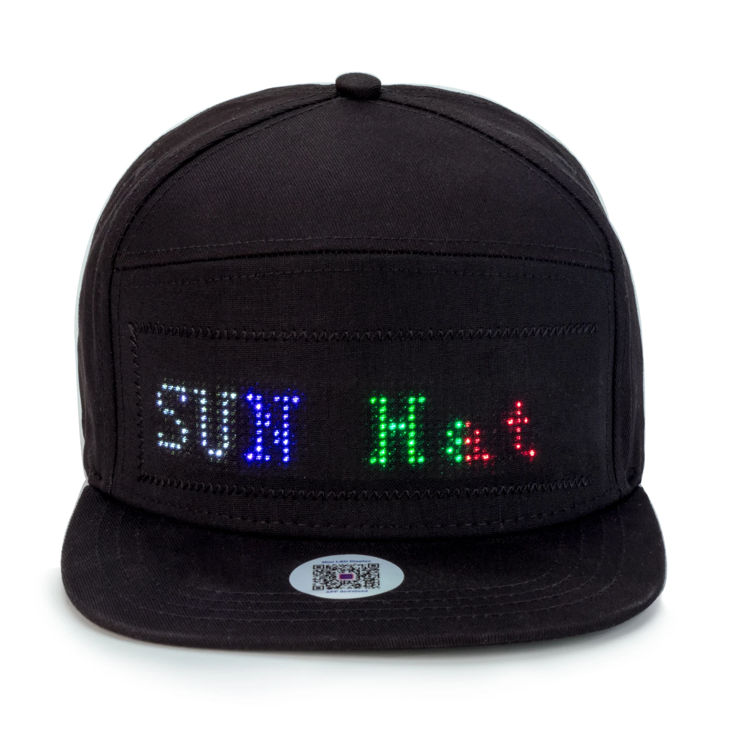 Men Women Bluetooth LED Hat Programmable Scrolling Message Multi-language Display Baseball Cap for Hip-hop Party Golf Fishing