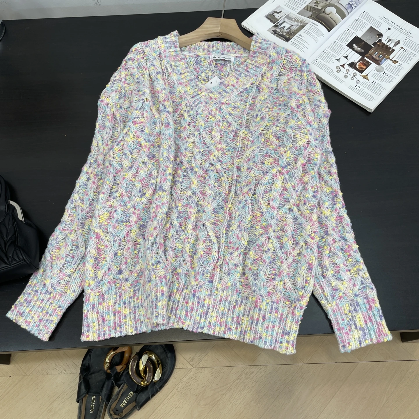 

Autumn High-End Korean Drama Main Character Tea System Clothing Rich Girl Small Fraance Sle Knitted Sweater K6 Sweet S...