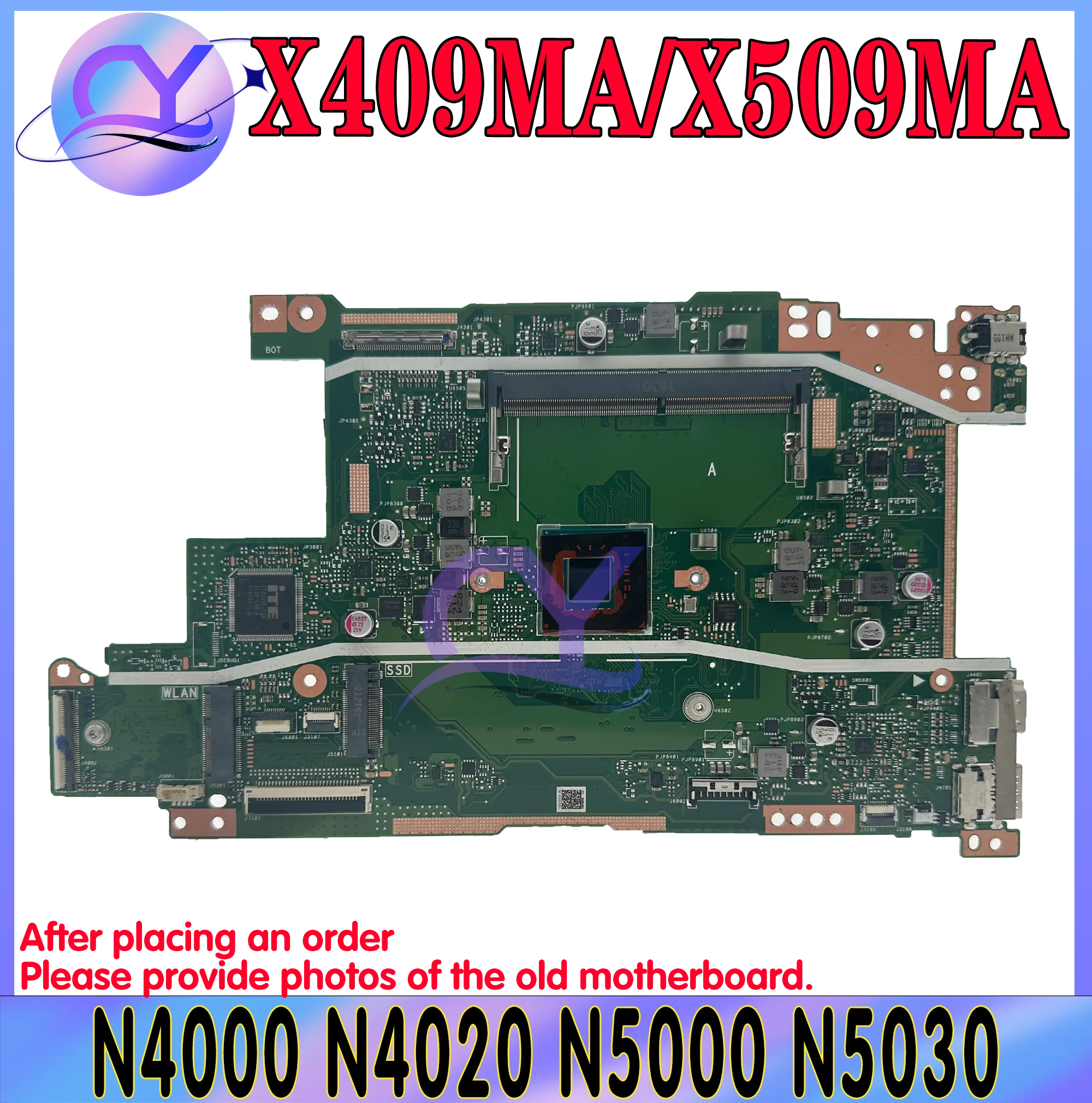 KEFU Mainboard For ASUS X409MA X509MA X409M X509M F409MA F509MA A409MA A509MA Laptop Motherboard N4000 N4020 N5000 N5030